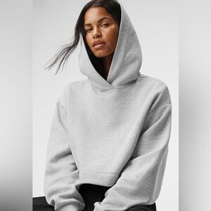 LIKE NEW ALO BAE HOODIE CROPPED GREY HOODIE SMALL